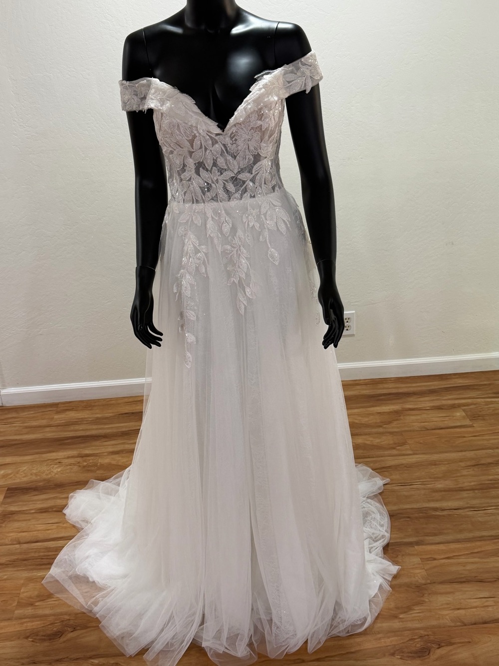 Lillian West 66196 Wedding Dress NWT Size 14 Ivory Nude Bridal Gown